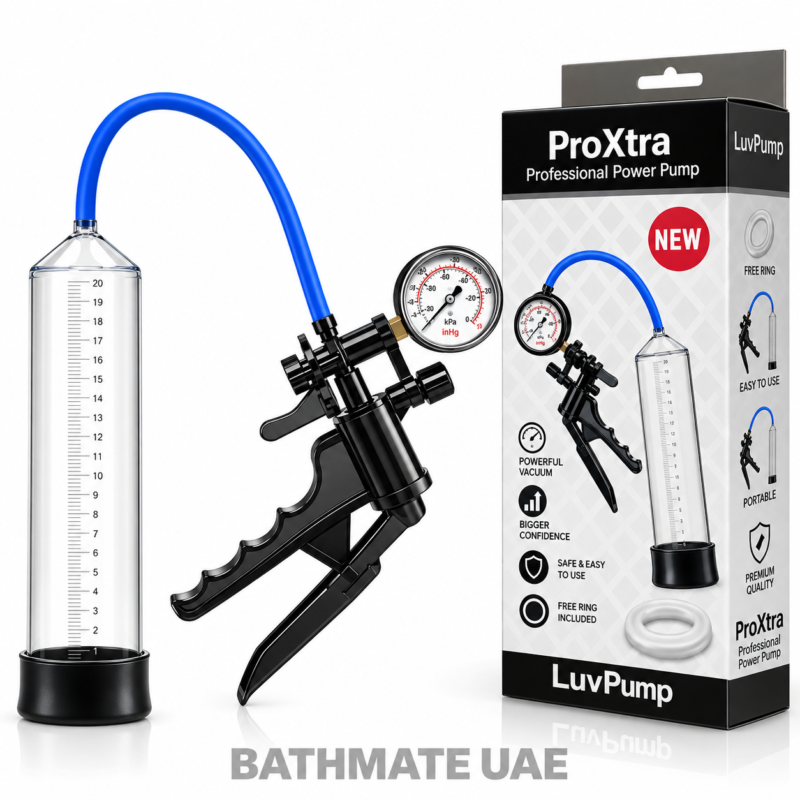 Bathmate UAE ProXtra professional power pump with vacuum tube and pressure gauge