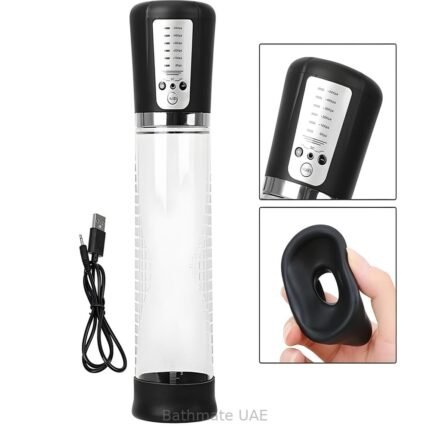 PowerUp Passion Pump automatic electric vacuum pump with clear chamber, LCD display and accessories.