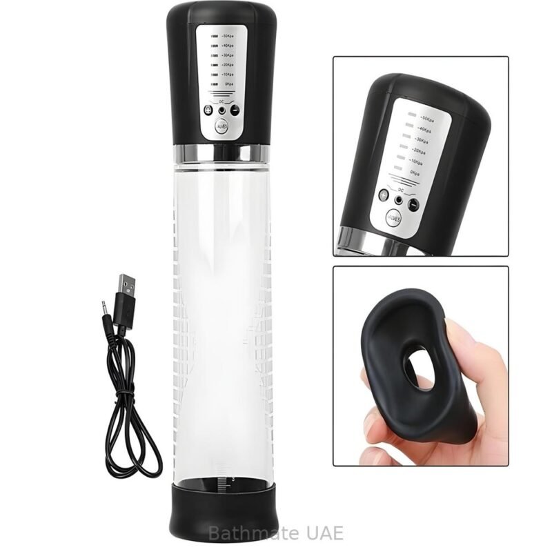 PowerUp Passion Pump automatic electric vacuum pump with clear chamber, LCD display and accessories.