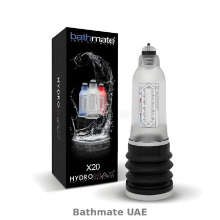 Bathmate Hydromax X20 water-based penis pump with black base and packaging